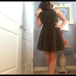 Olive green backless dress